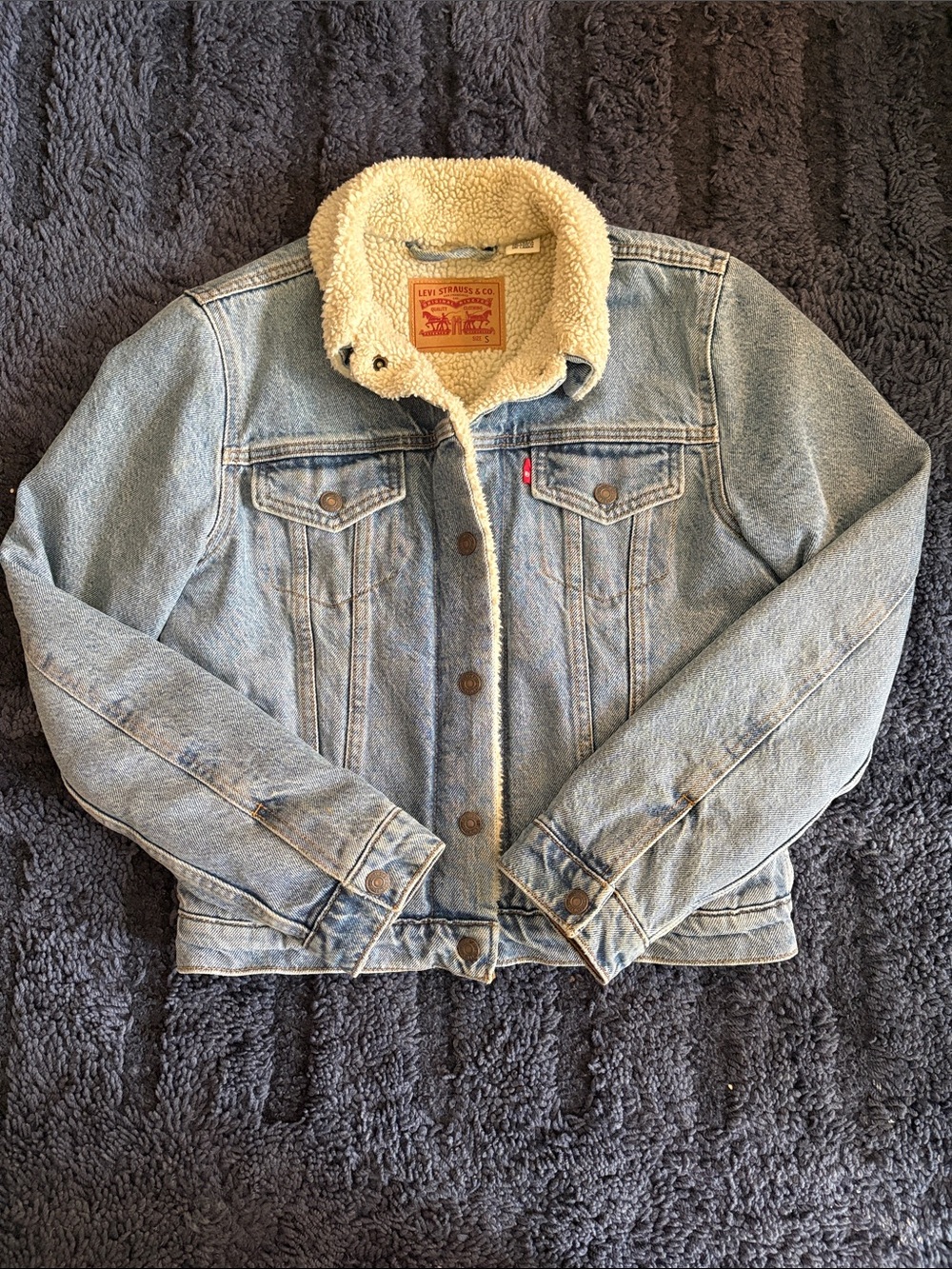 Levi's Light Wash Denim and Sherpa Jacket